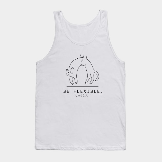 Be Flexible Kawaii Cat Minimalist/Simple Art Tank Top by Neroaida